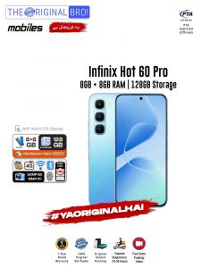 Infinix Hot 60 Pro - 8GB RAM - 128GB Storage - Blue - Easy Monthly Installments - PTA Approved - 1 Year Brand Warranty - The Original Bro Mobiles - TOB73